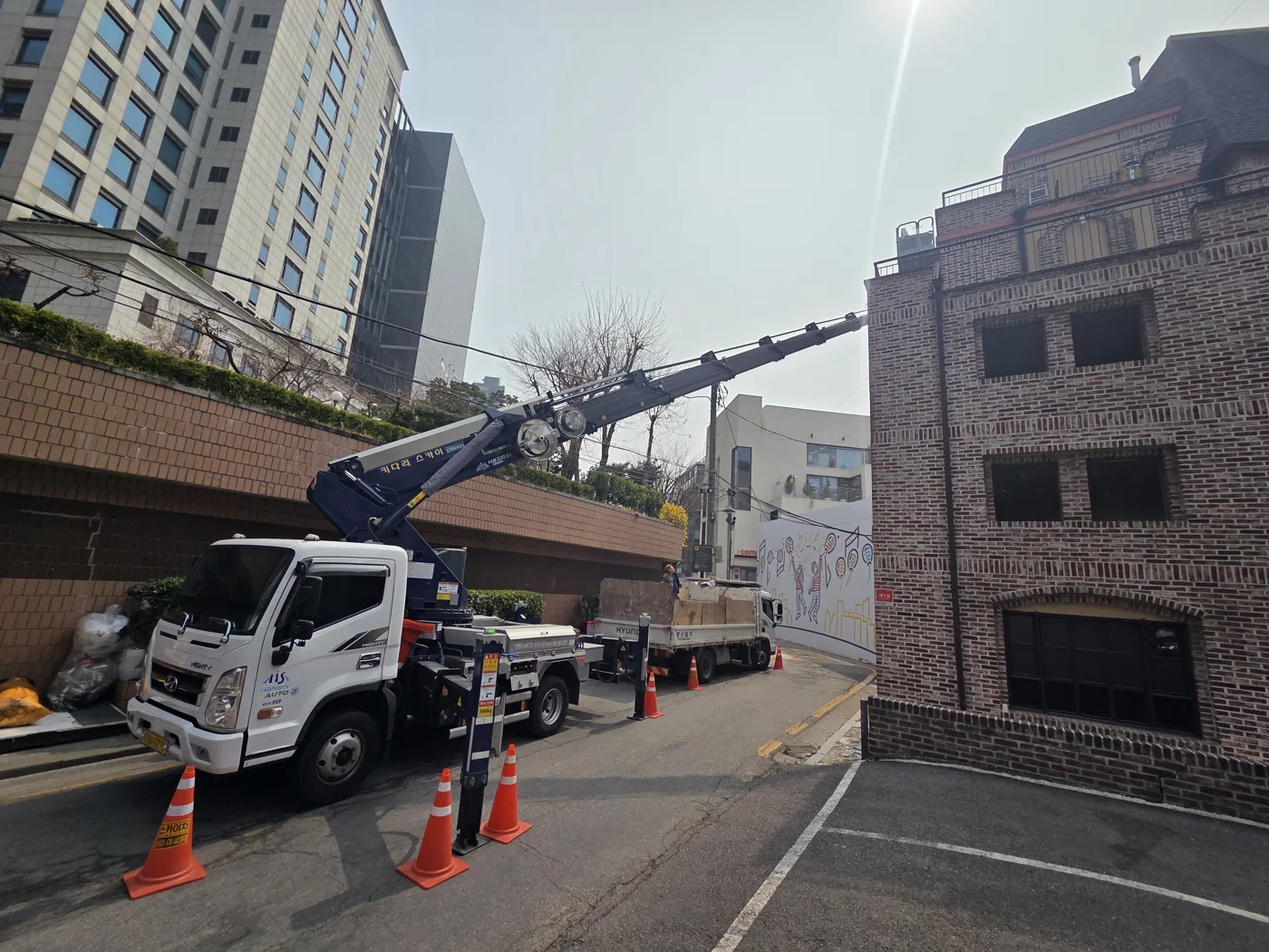 건물 외벽 현장