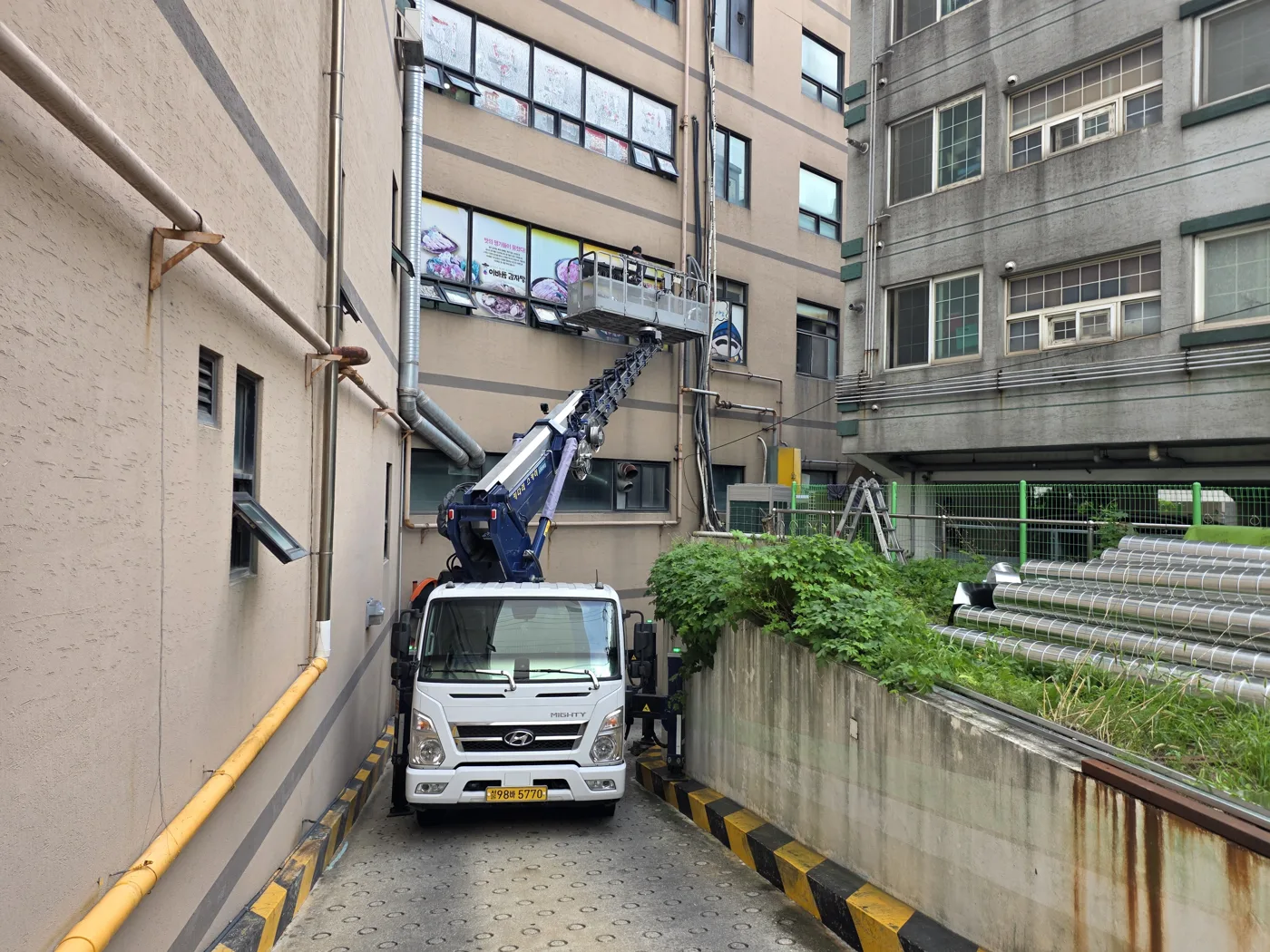 건물 외벽 현장